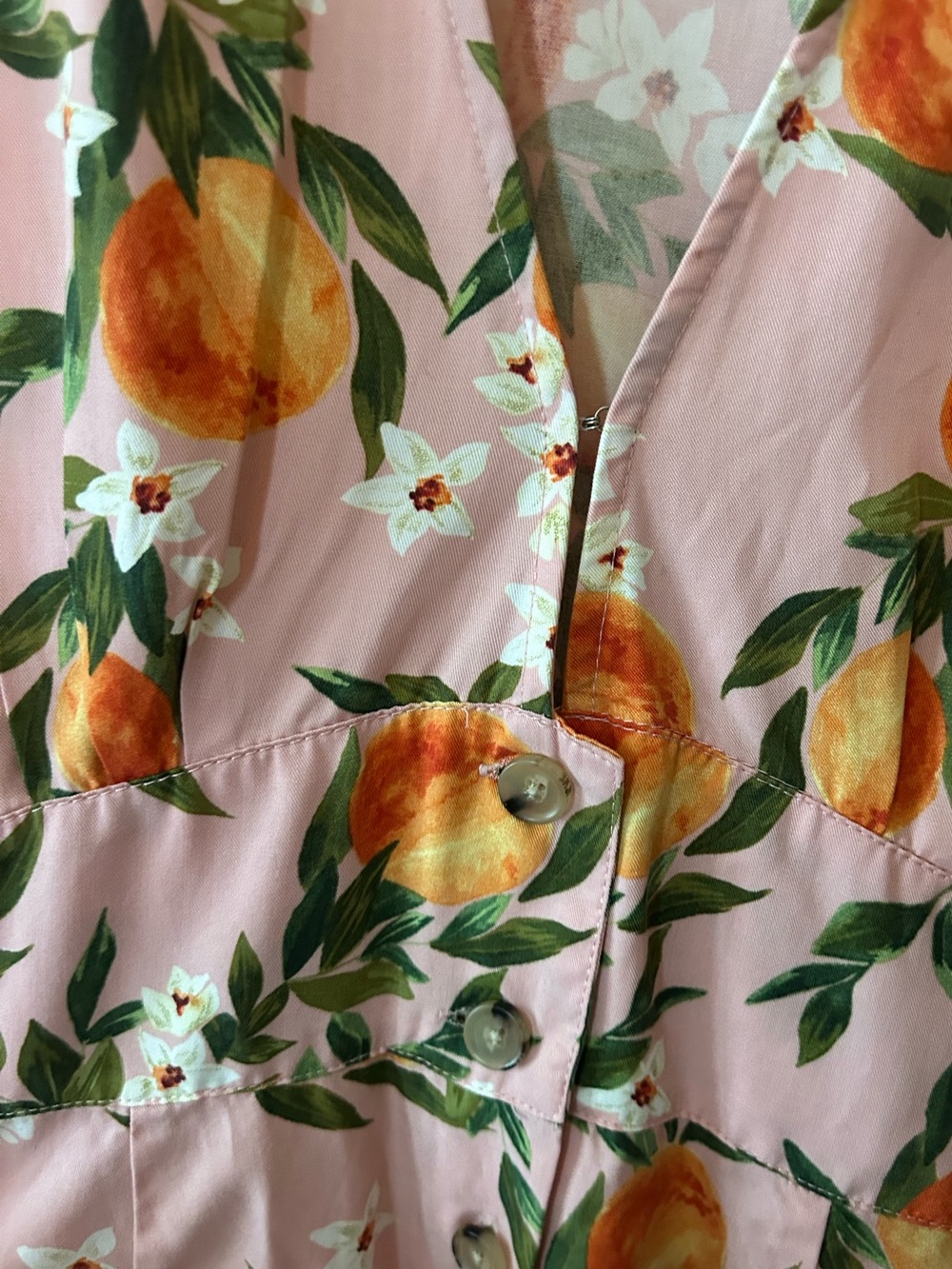 Marine Layer Camila Pink Floral and fruit dress L - Picture 6 of 7
